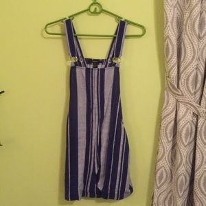 Striped short overalls